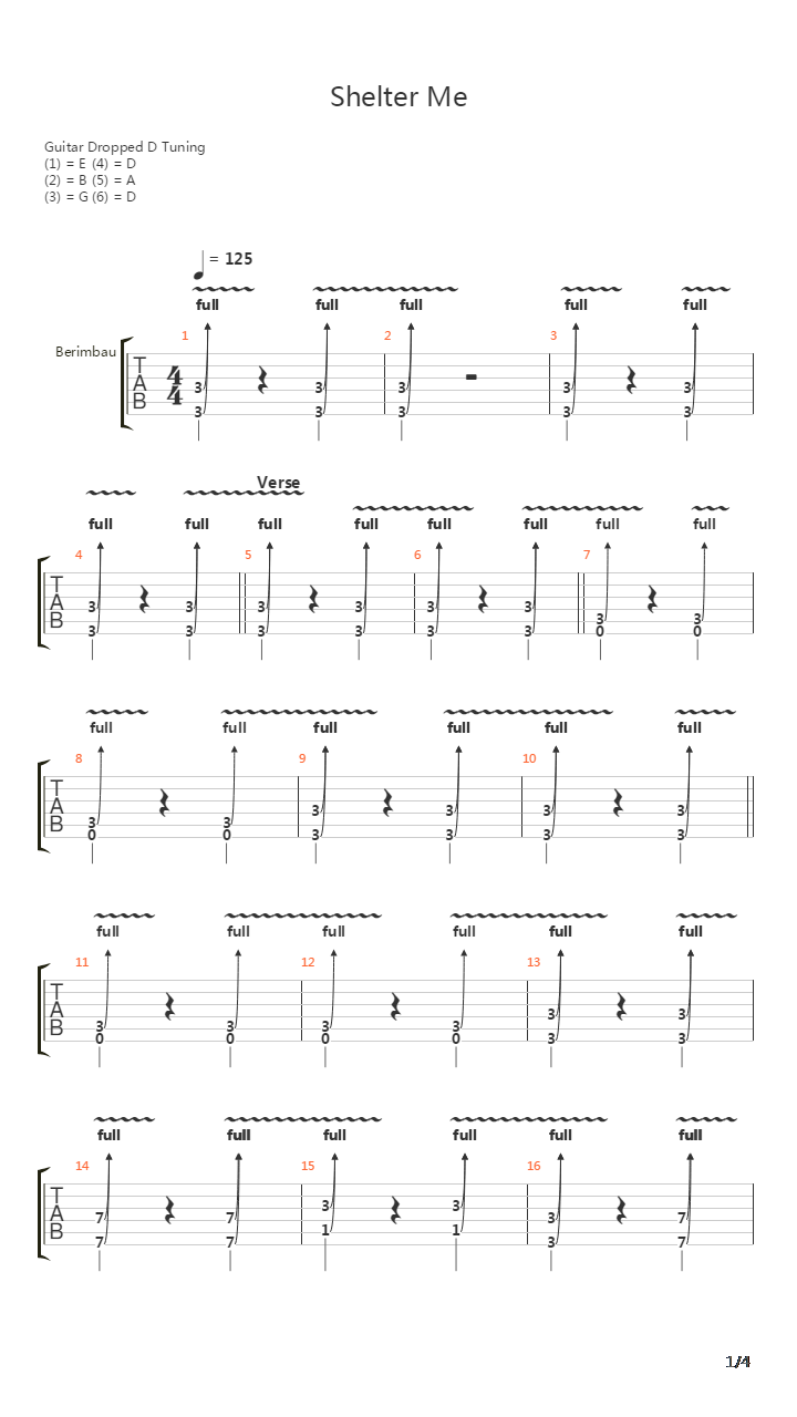 Shelter Me吉他谱