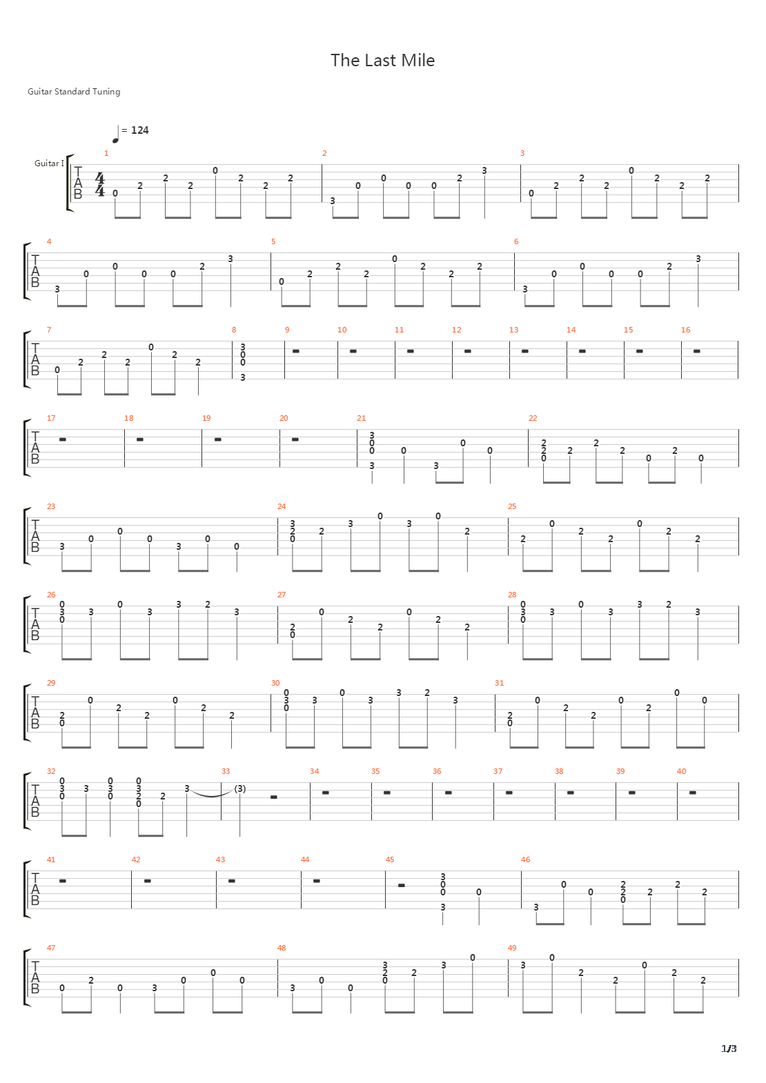The Last Mile吉他谱