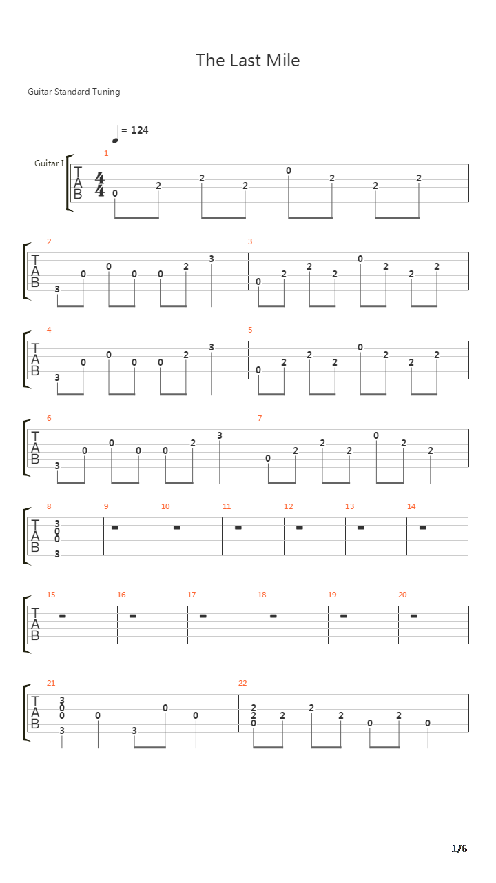 The Last Mile吉他谱