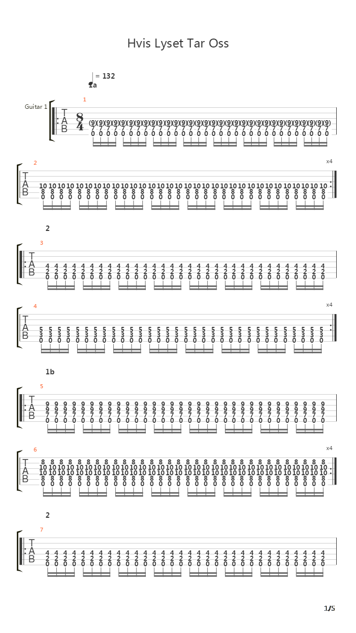 Hvis Lyset Tar Oss吉他谱