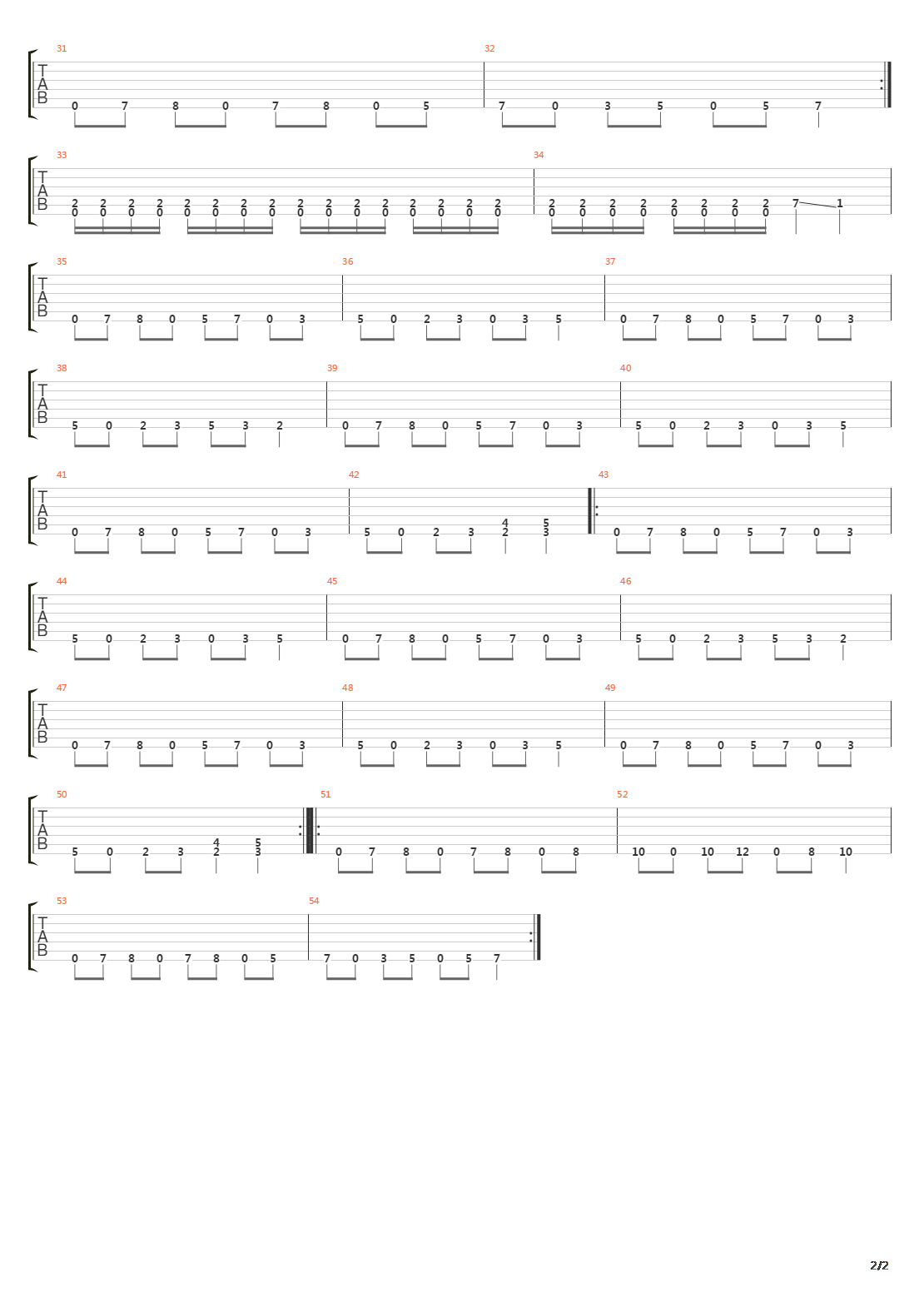 War吉他谱