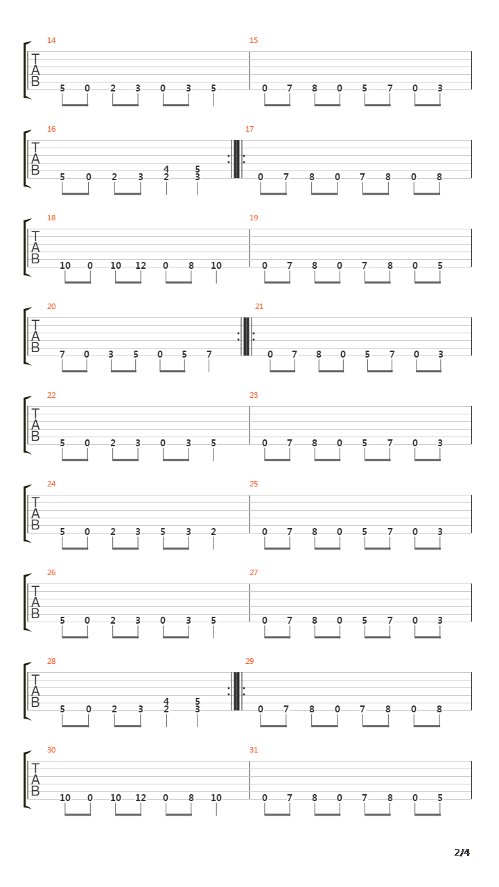 War吉他谱