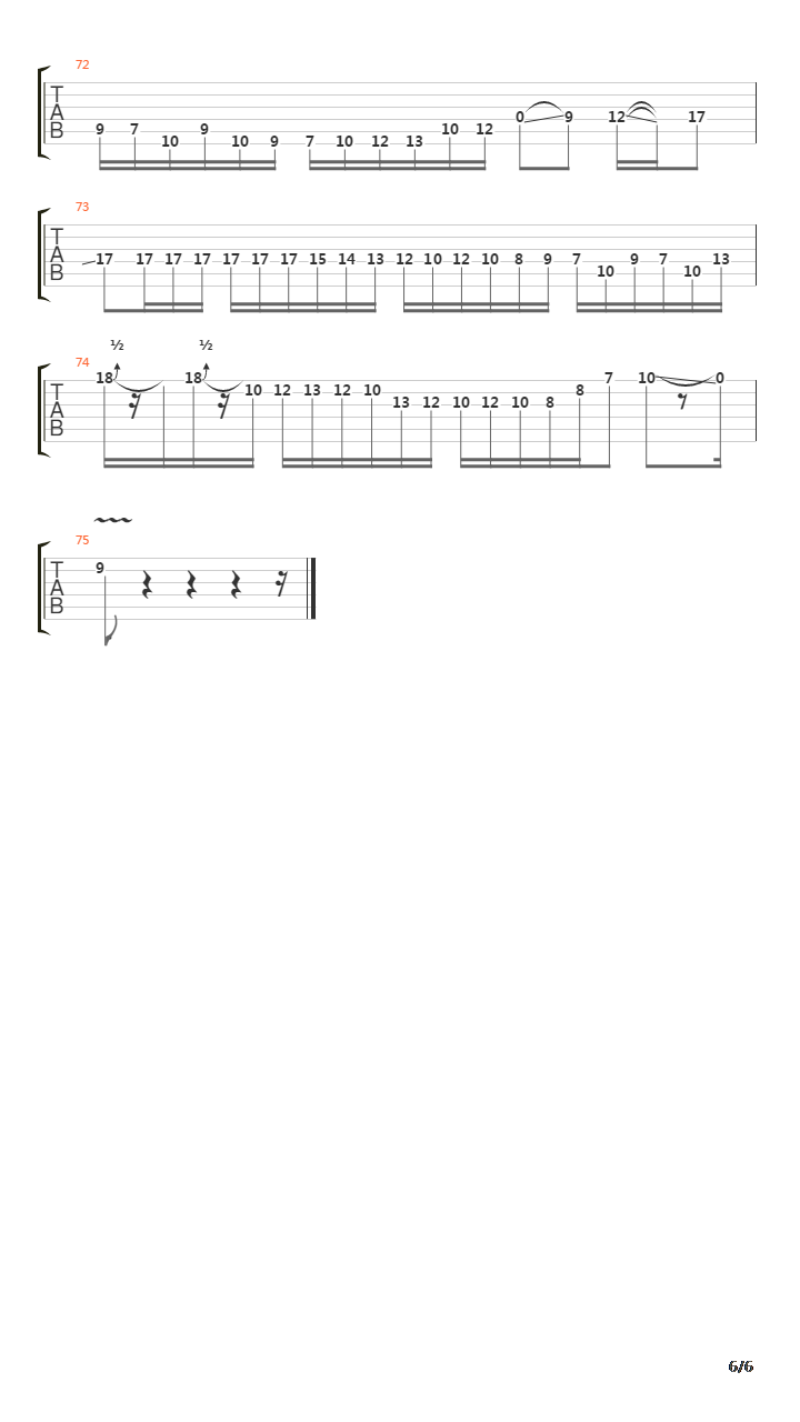 War吉他谱