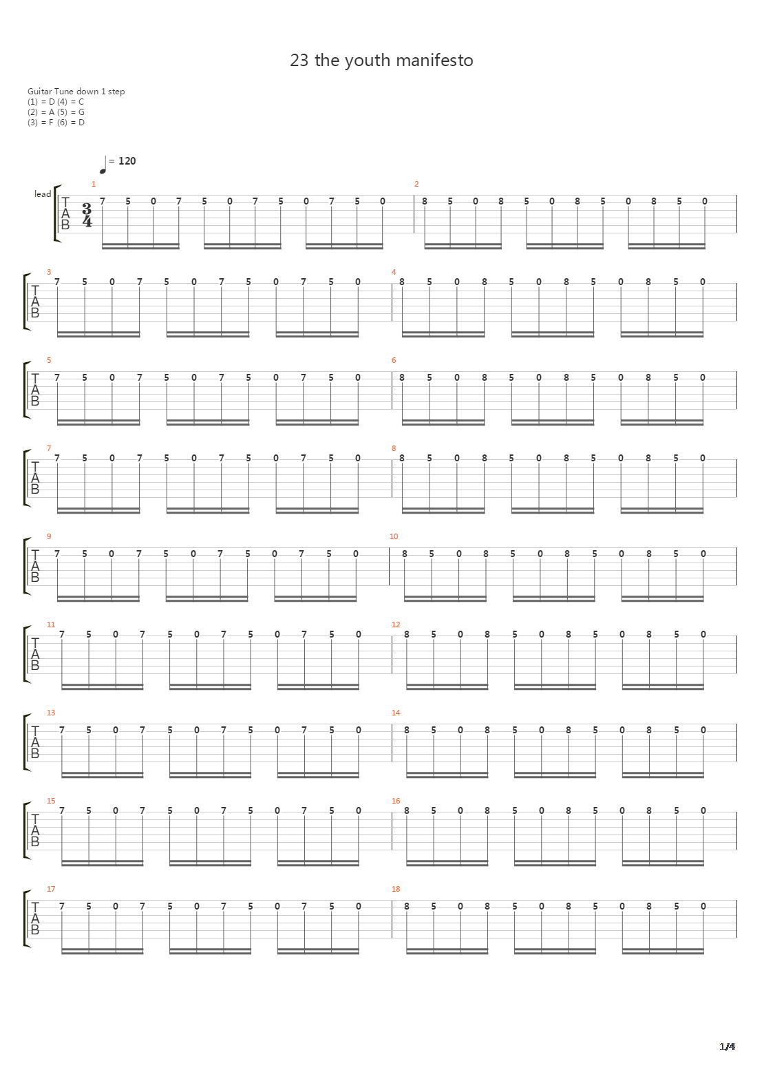 23 The Youth Manifesto吉他谱