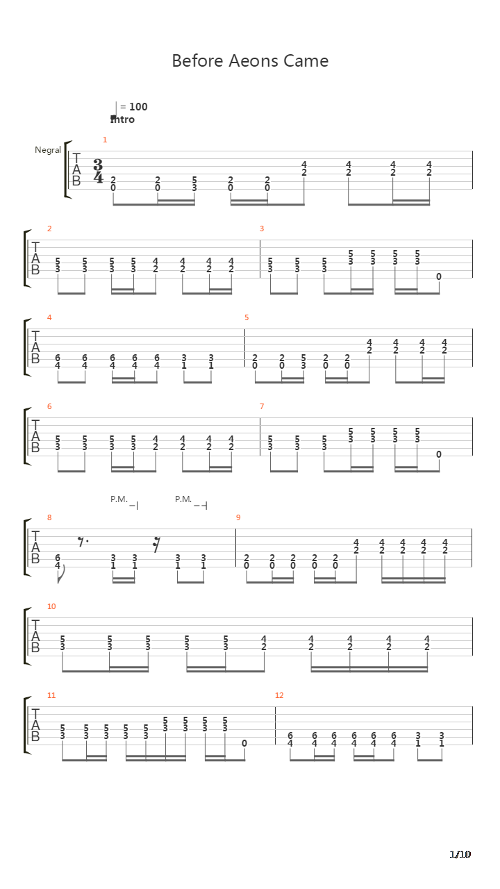 Before Aeons Came吉他谱