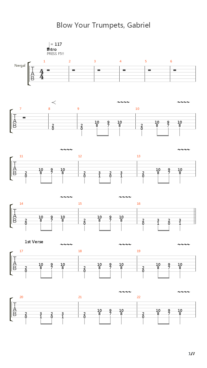 Blow Your Trumpets Gabriel吉他谱