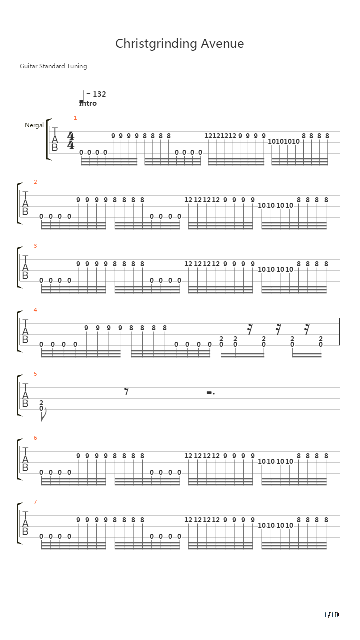Christgrinding Avenue吉他谱