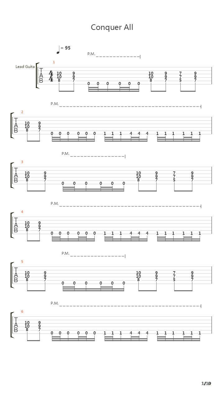 Conquer All吉他谱