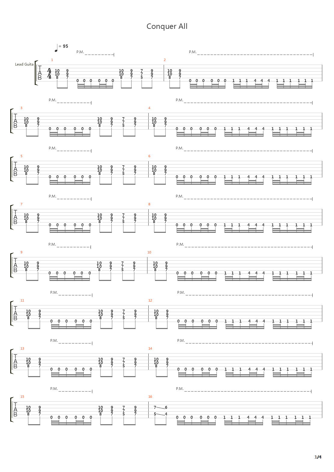 Conquer All吉他谱