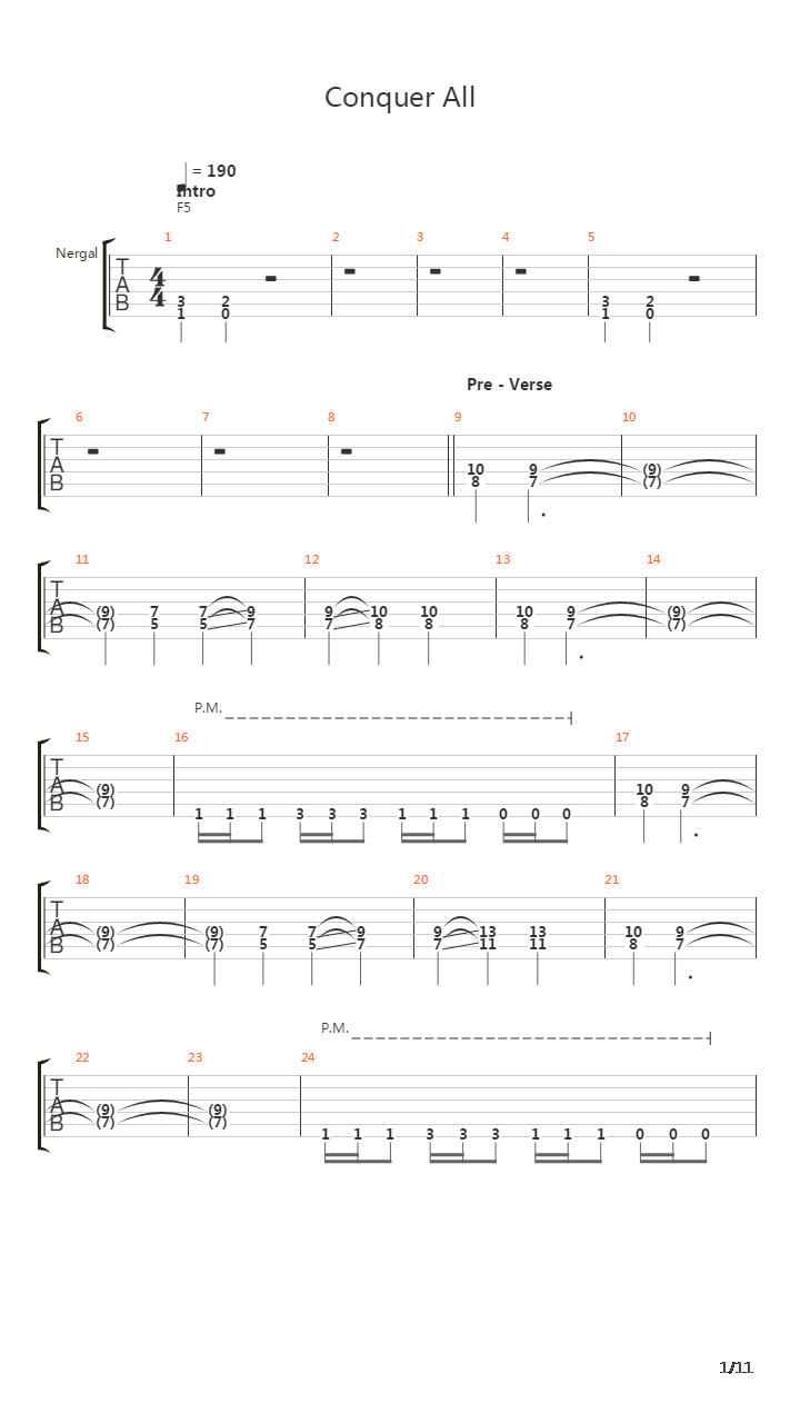 Conquer All吉他谱