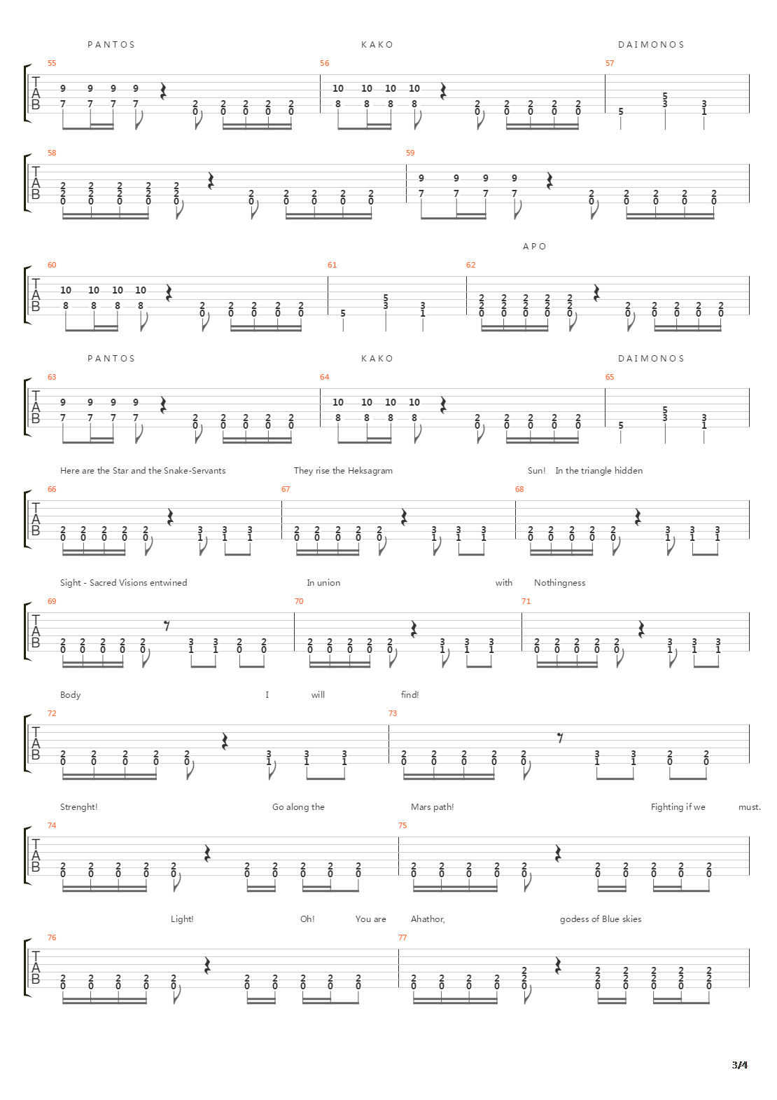 Decade Of Therion吉他谱