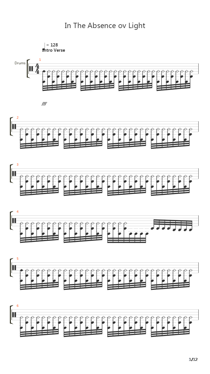 In The Absence ov Light吉他谱