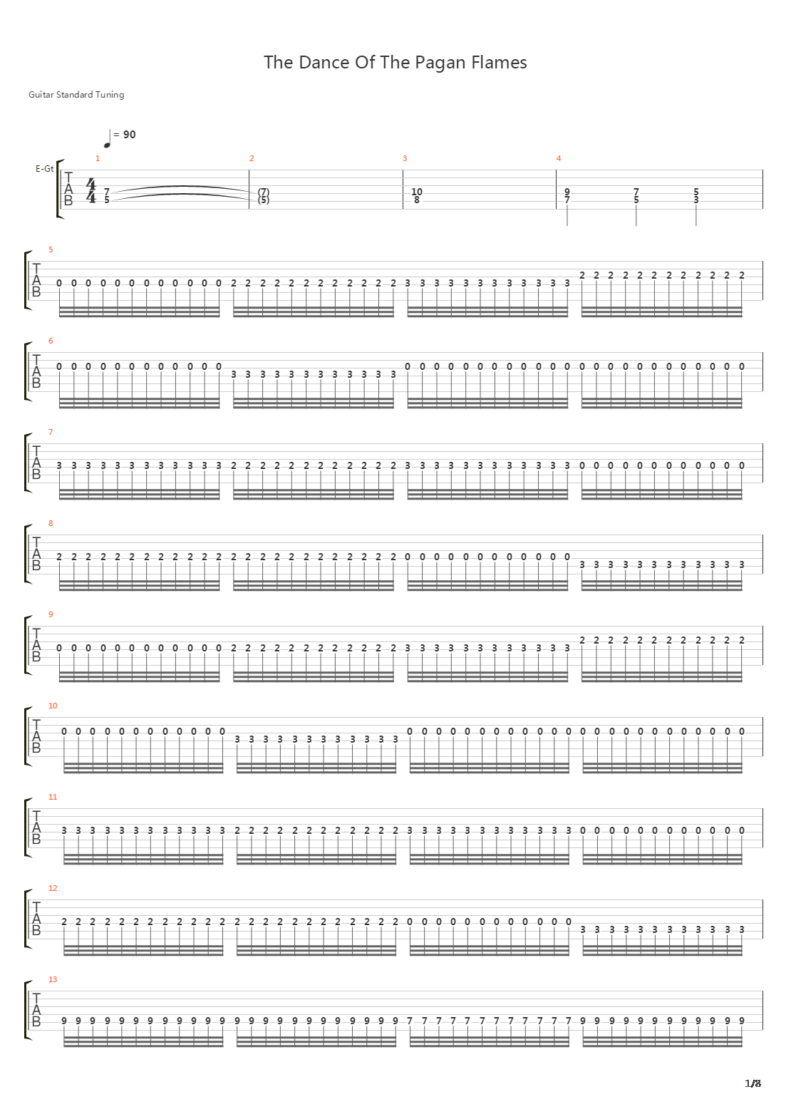 The Dance Of The Pagan Flames吉他谱