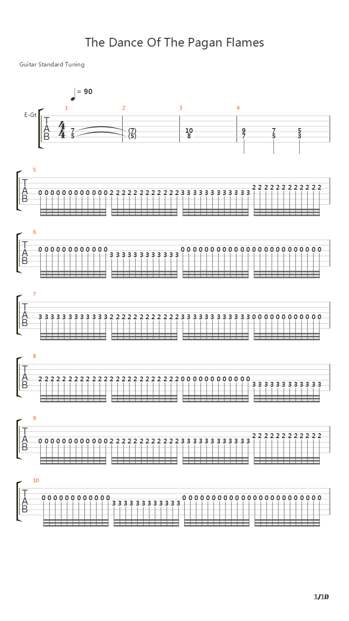 The Dance Of The Pagan Flames吉他谱