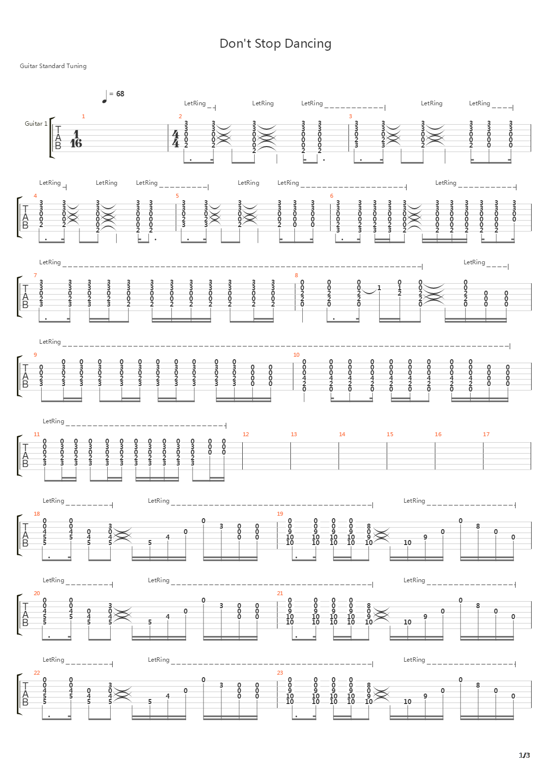 Dont Stop Dancing吉他谱