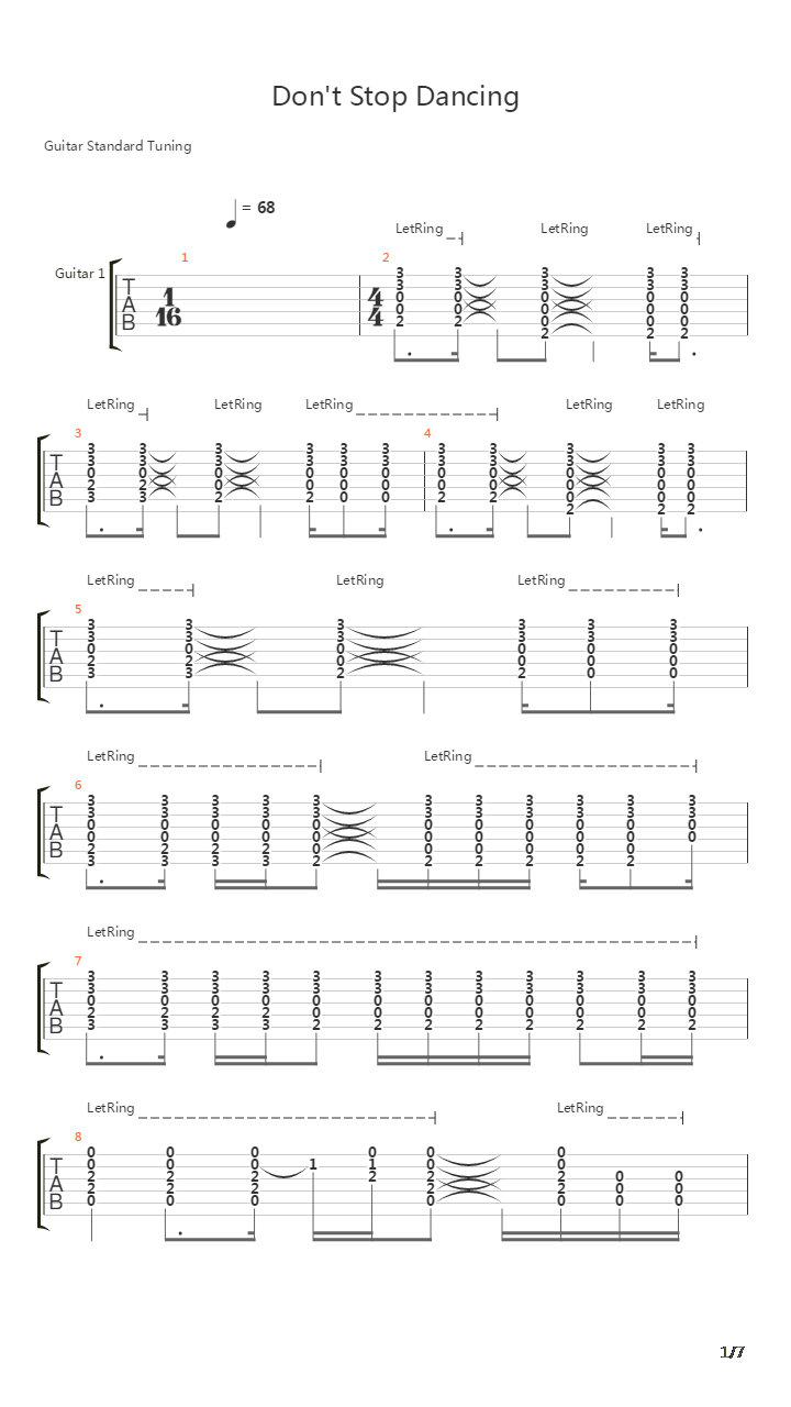 Dont Stop Dancing吉他谱