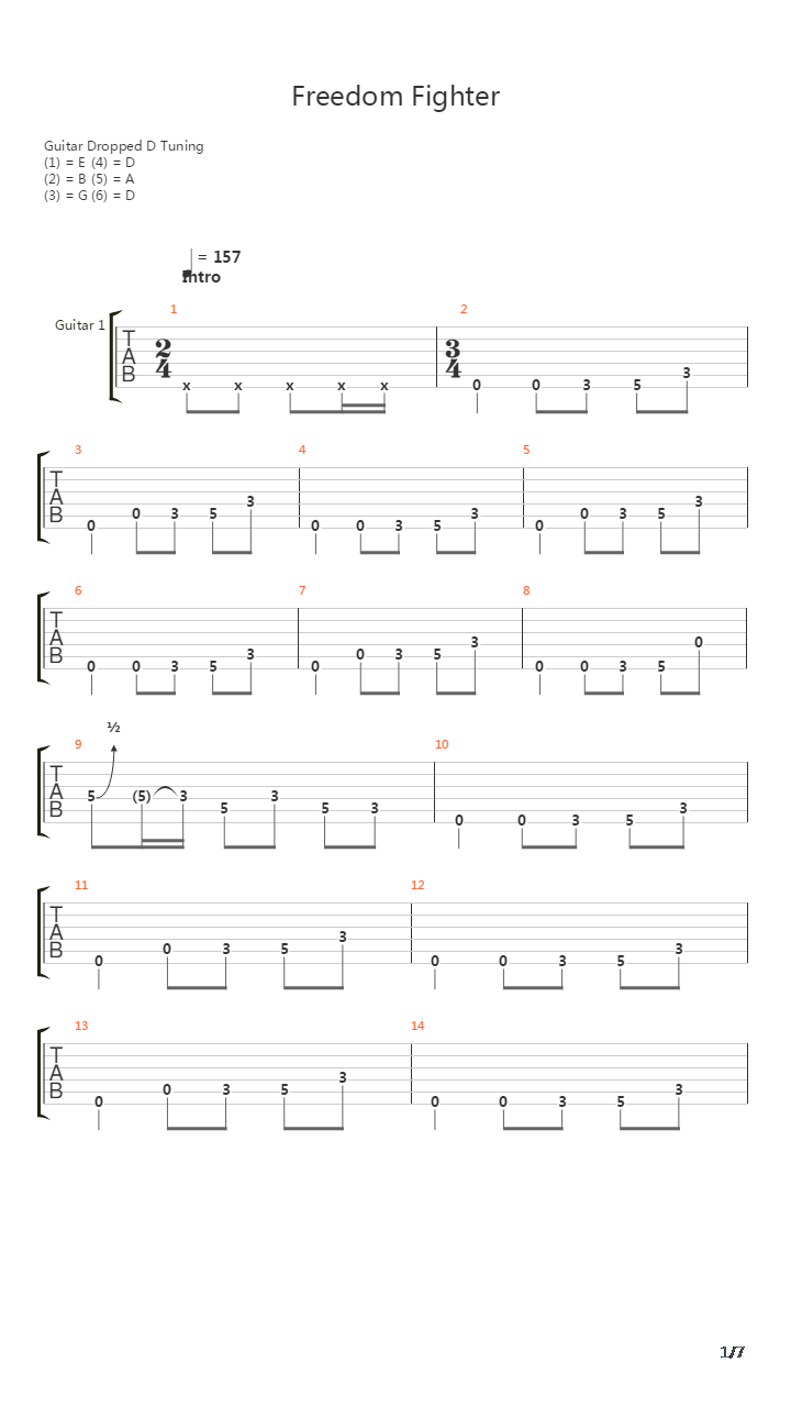 Freedom Fighter吉他谱