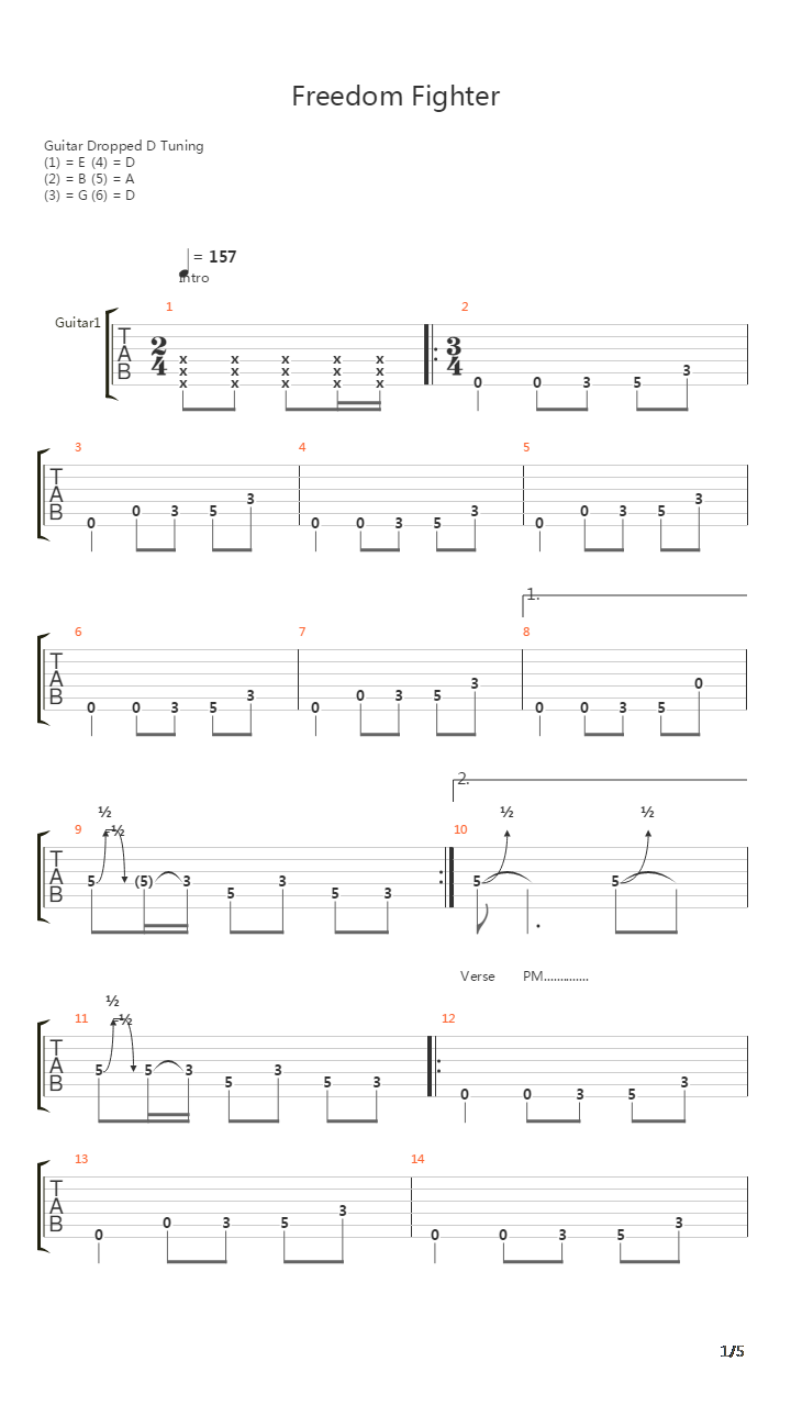 Freedom Fighter吉他谱