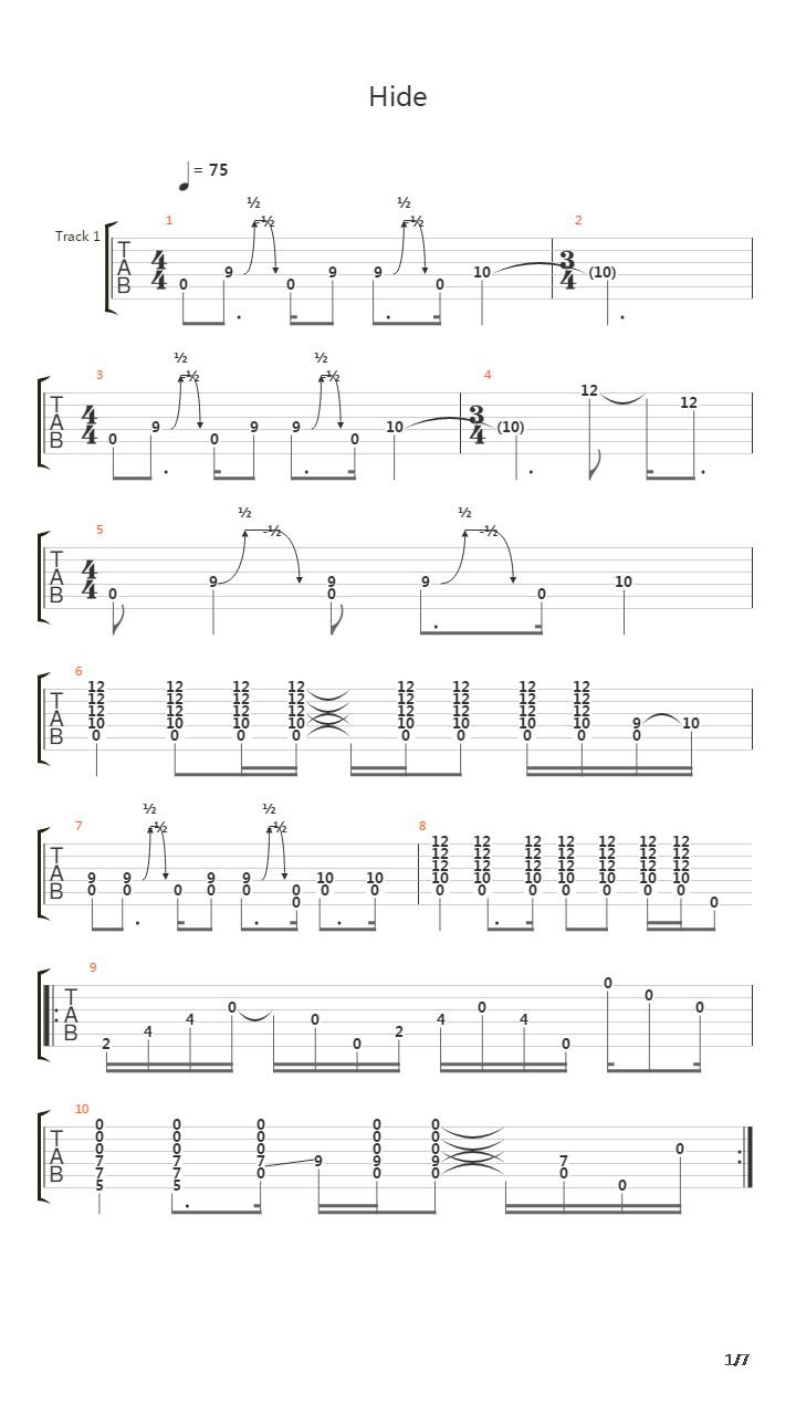 Hide吉他谱