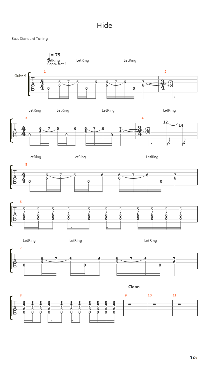 Hide吉他谱