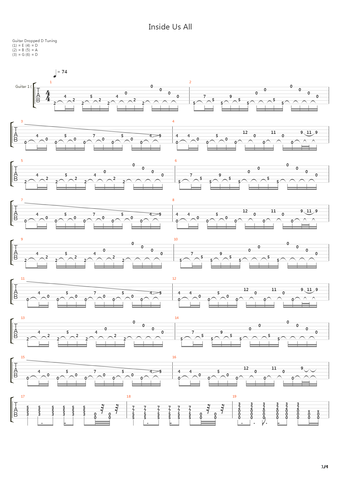Inside Us All吉他谱