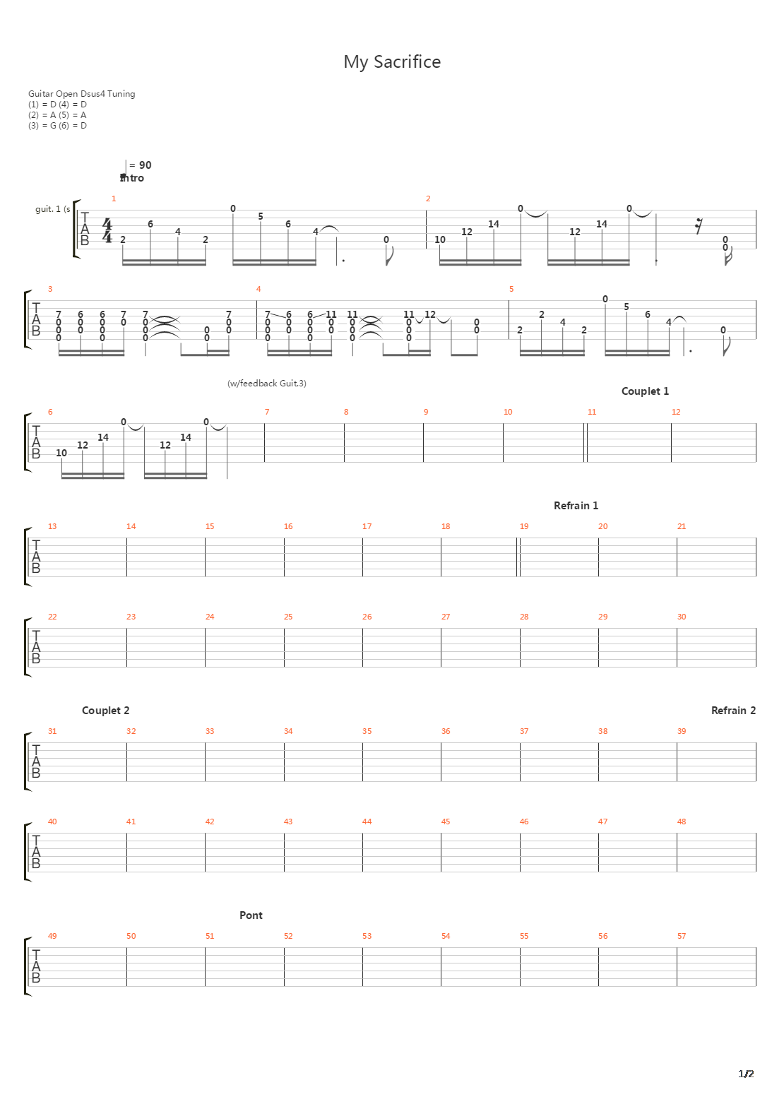 My Sacrifice吉他谱