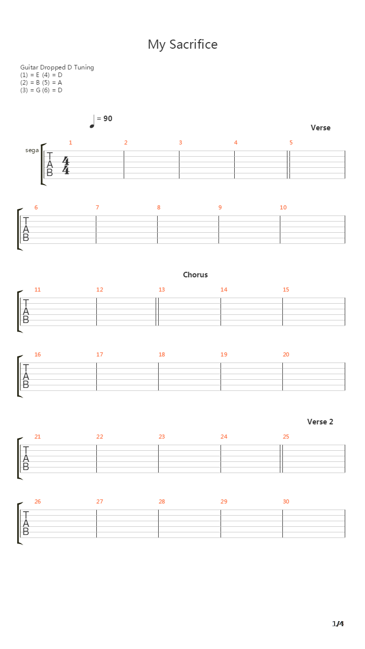 My Sacrifice吉他谱