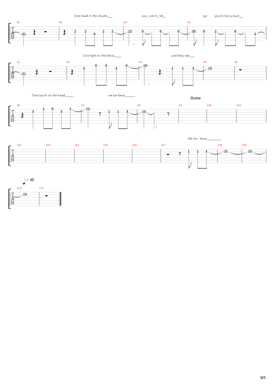 Ode吉他谱