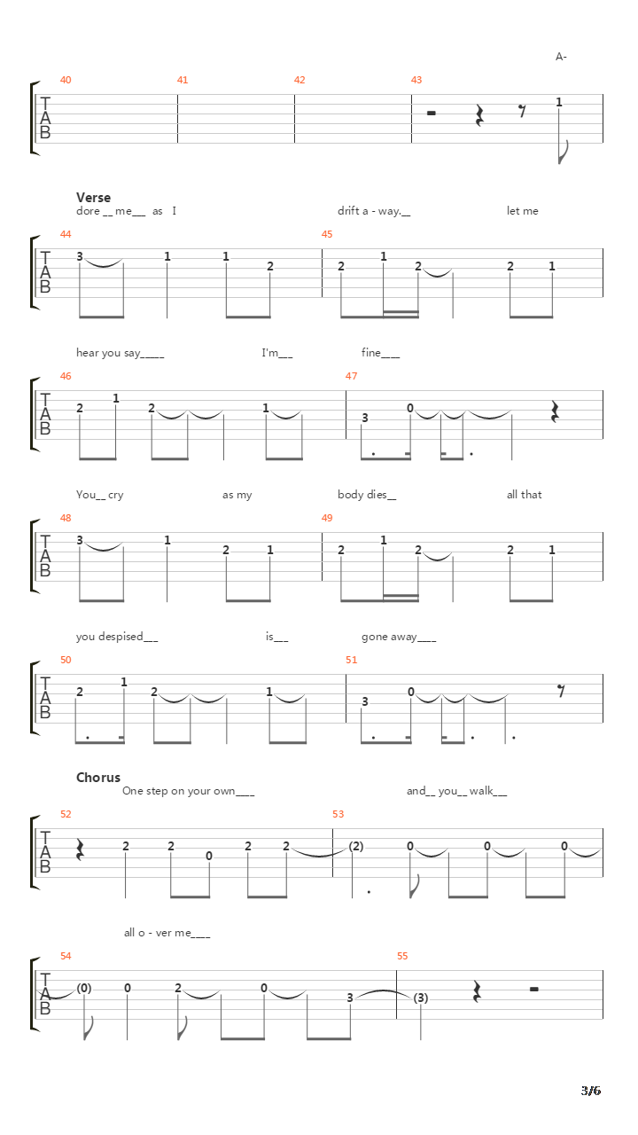 Ode吉他谱