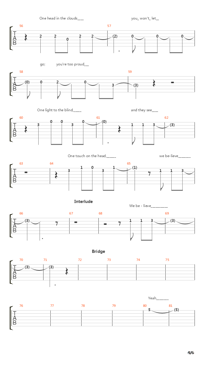 Ode吉他谱