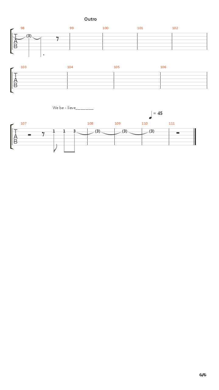 Ode吉他谱