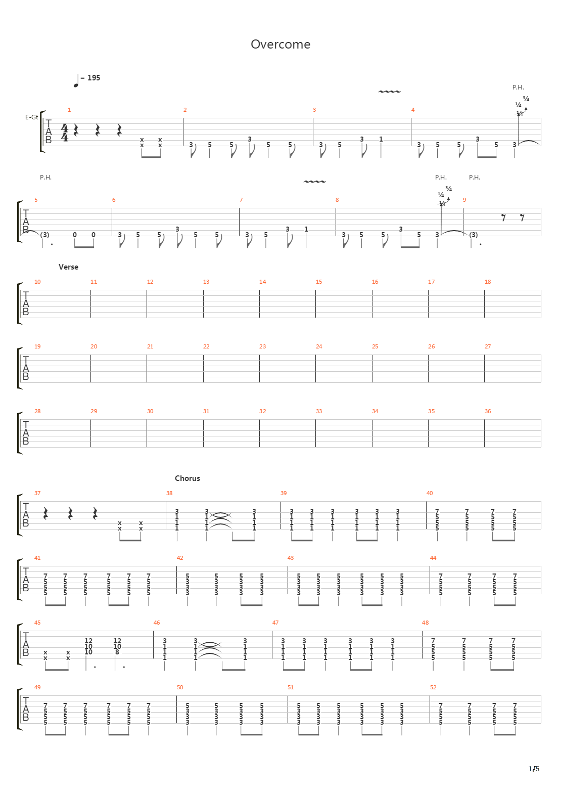 Overcome吉他谱