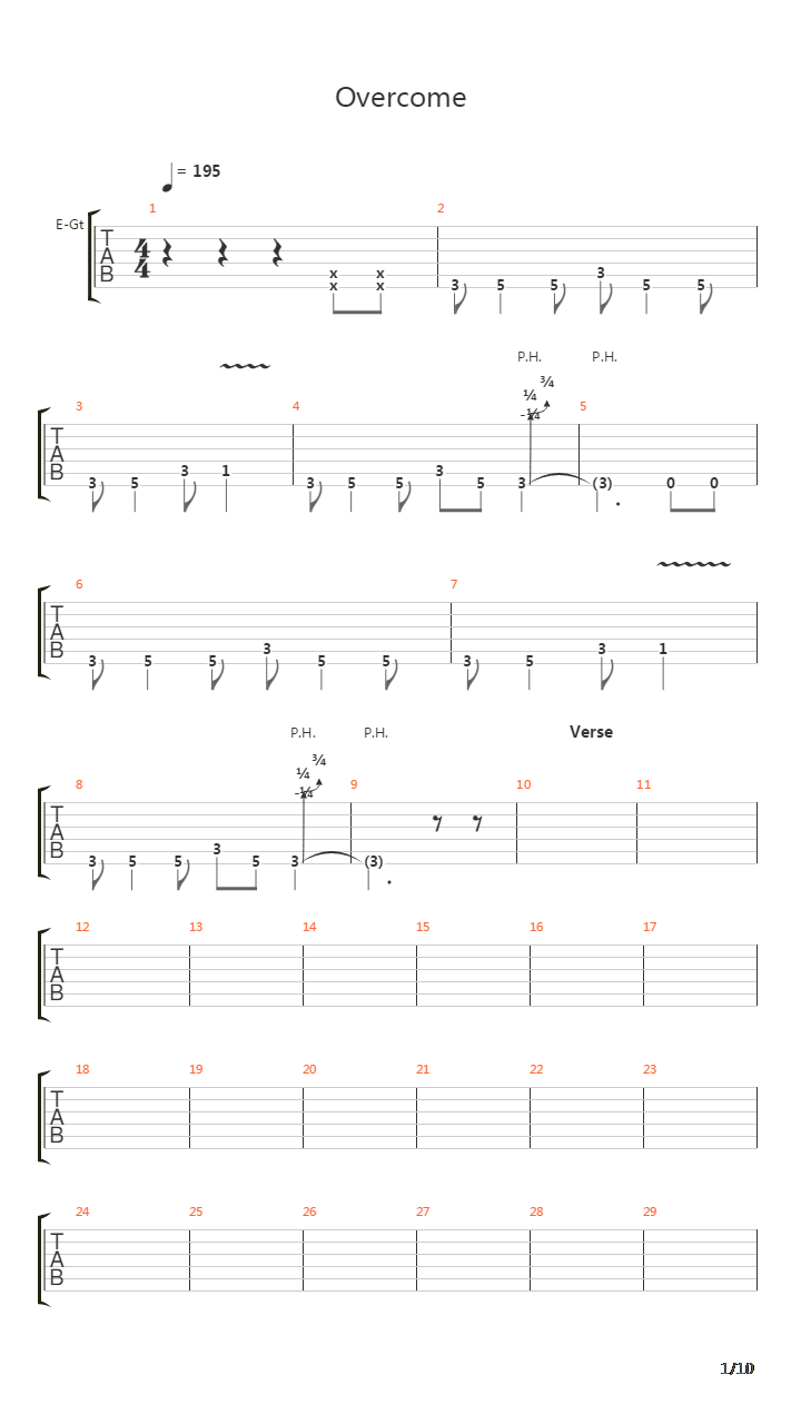 Overcome吉他谱