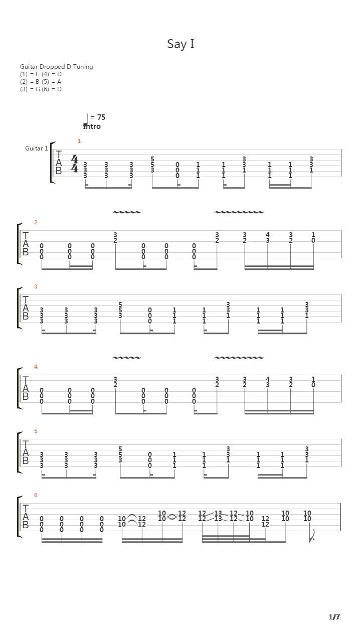 Say I吉他谱