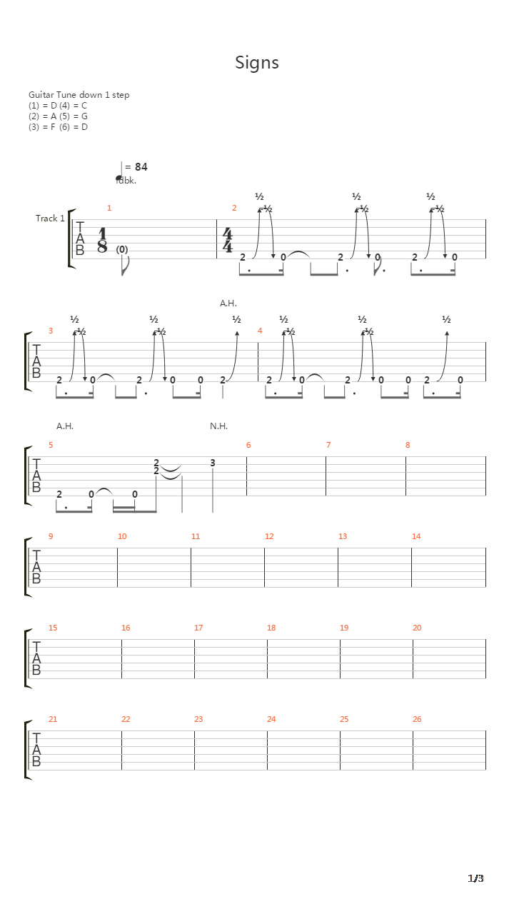 Signs吉他谱