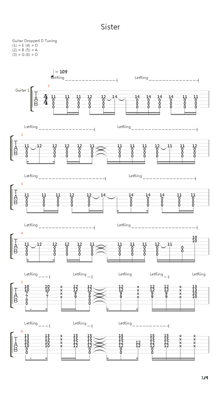 Sister吉他谱