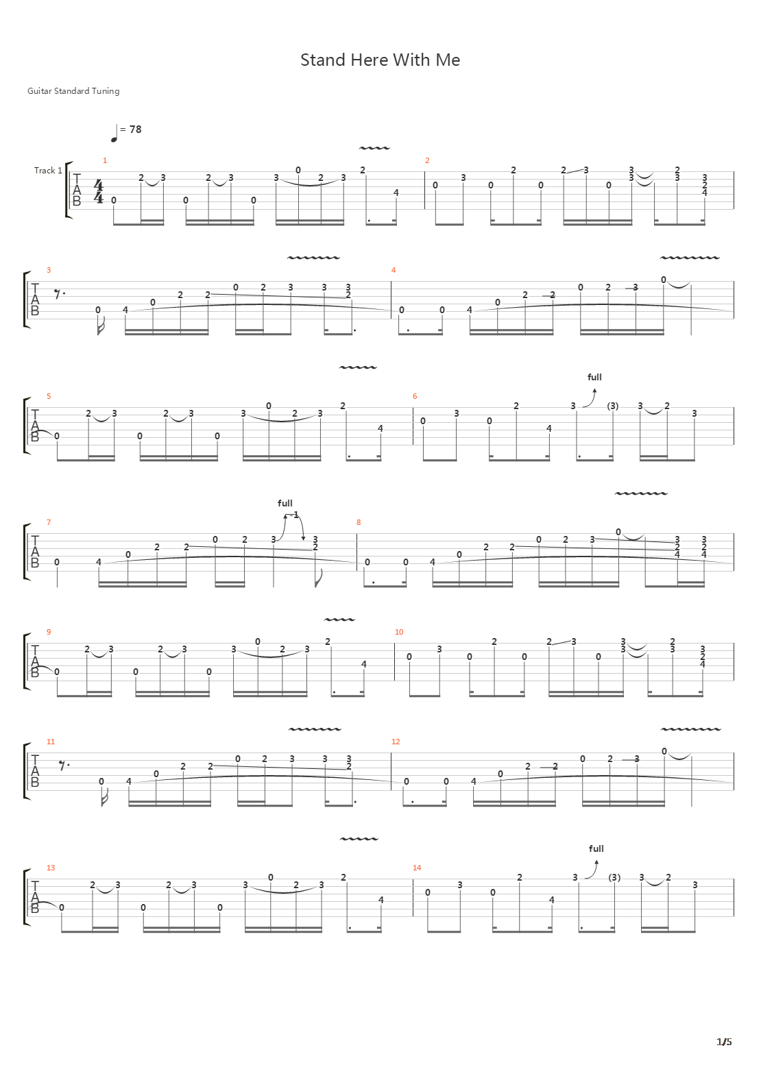 Stand Here With Me吉他谱