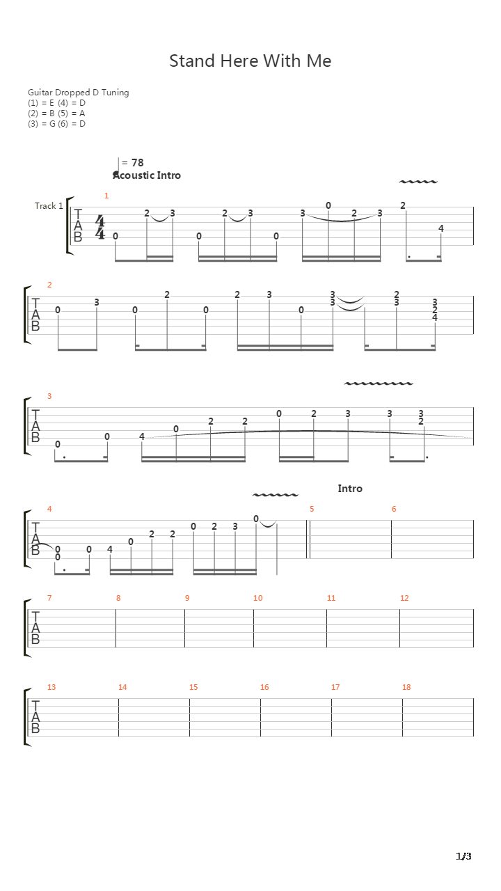 Stand Here With Me吉他谱