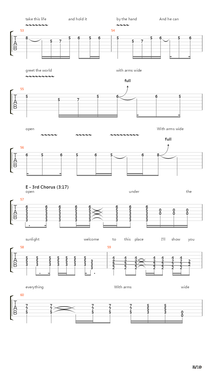 With Arms Wide Open吉他谱