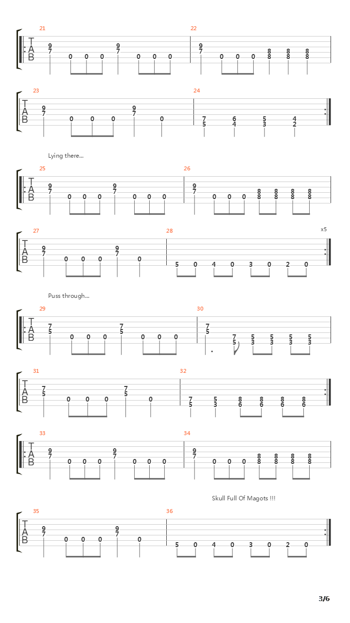 A Skull Full Of Maggots吉他谱