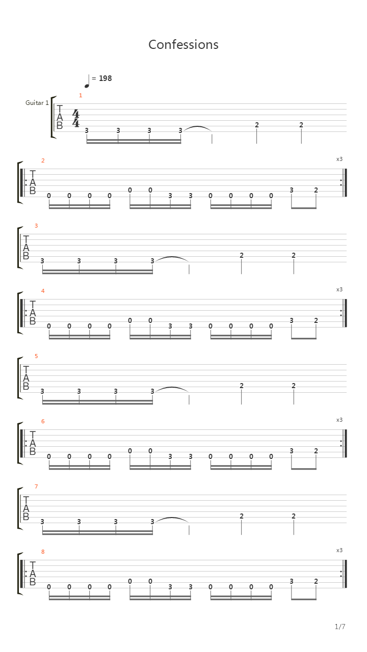 Confessions吉他谱