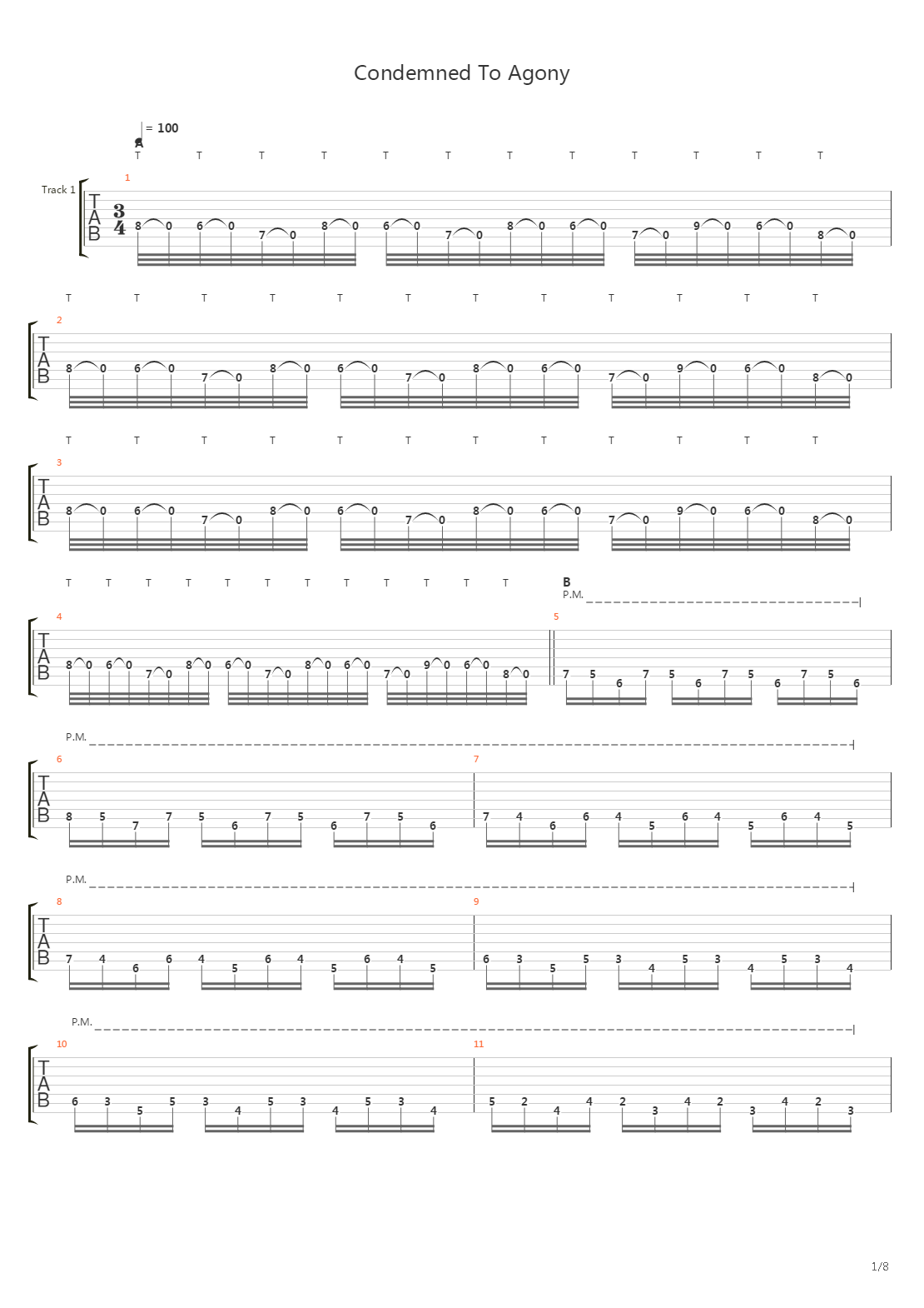 Condemned To Agony吉他谱