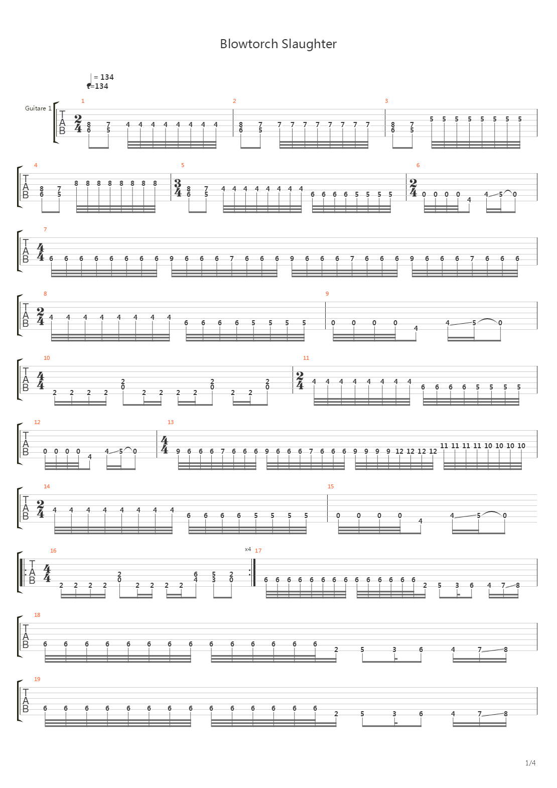 Blowtorch Slaughter吉他谱