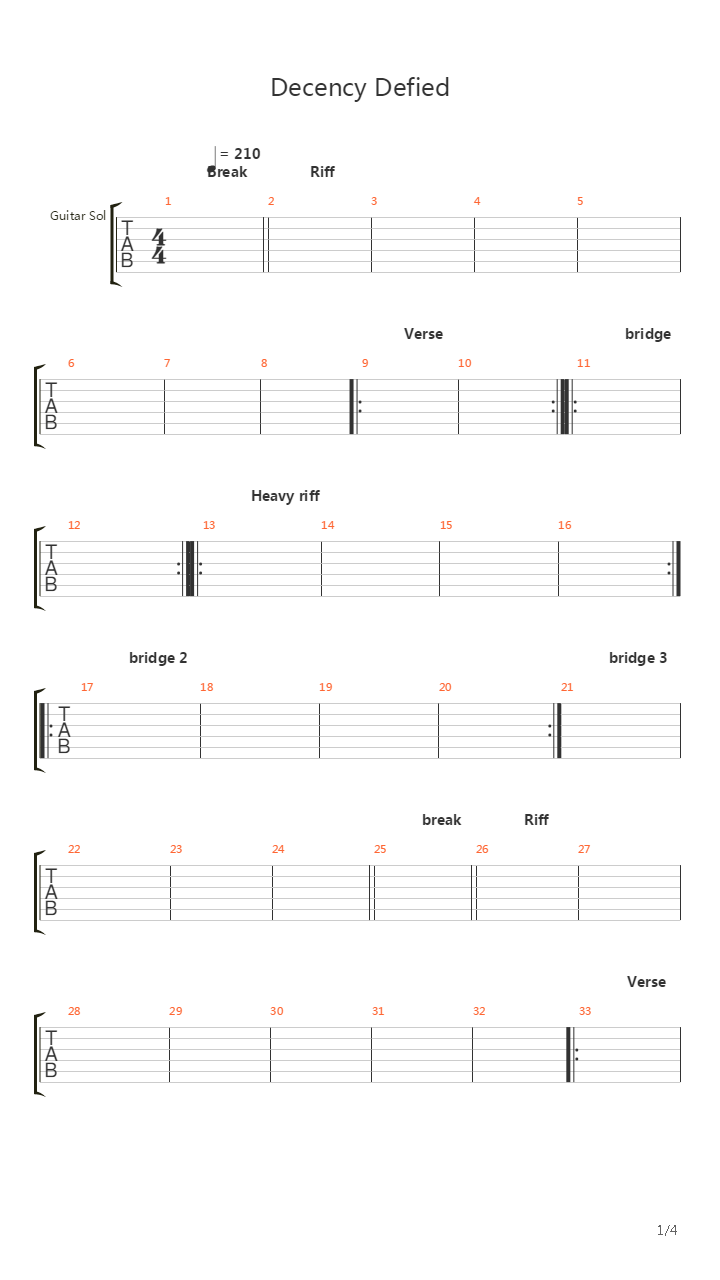Decency Defied吉他谱
