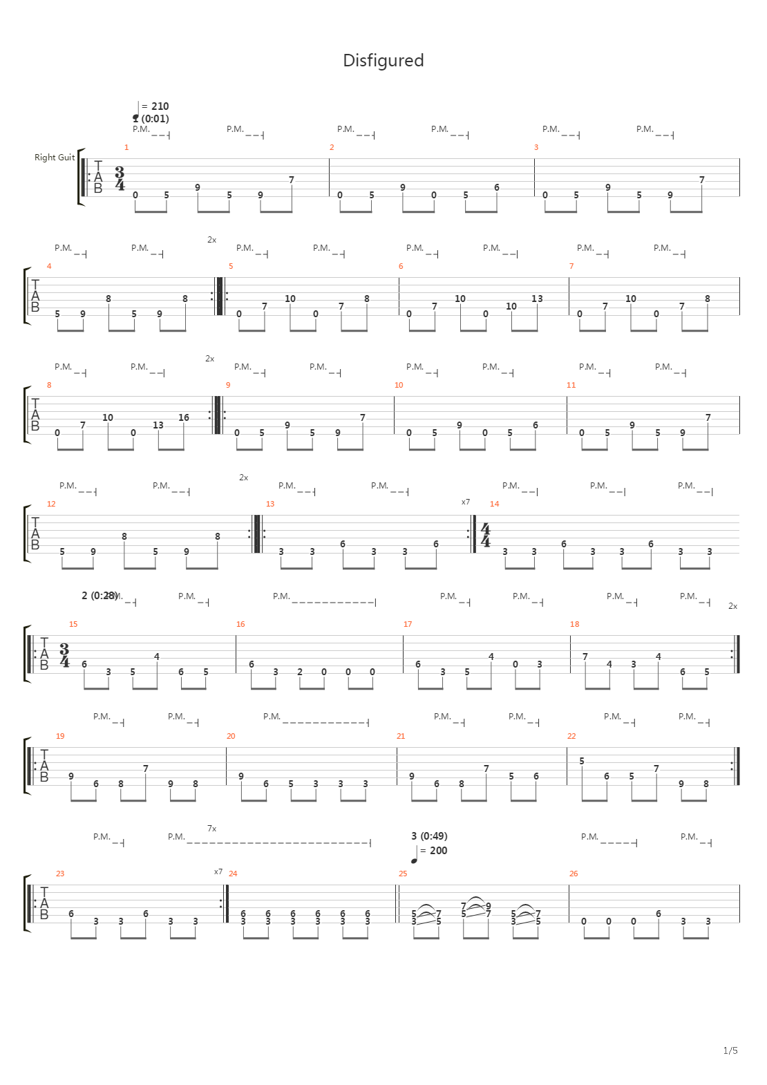 Disfigured吉他谱