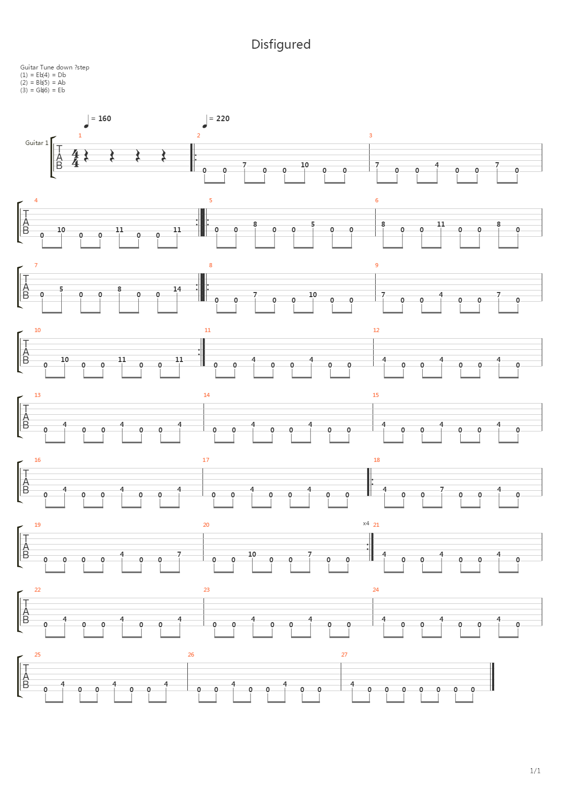 Disfigured吉他谱