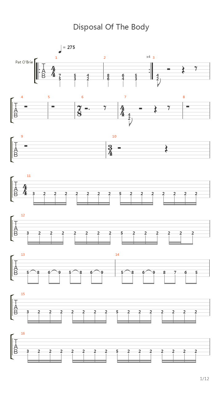 Disposal Of The Body吉他谱