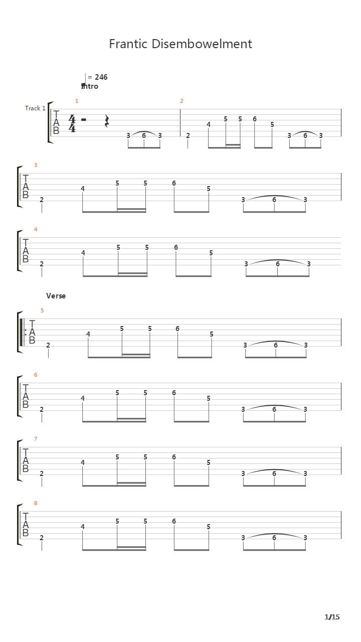 Frantic Disembowelment吉他谱