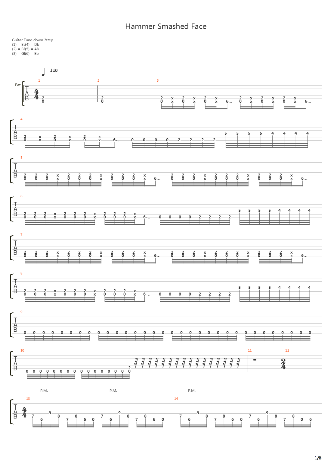 Hammer Smashed Face吉他谱