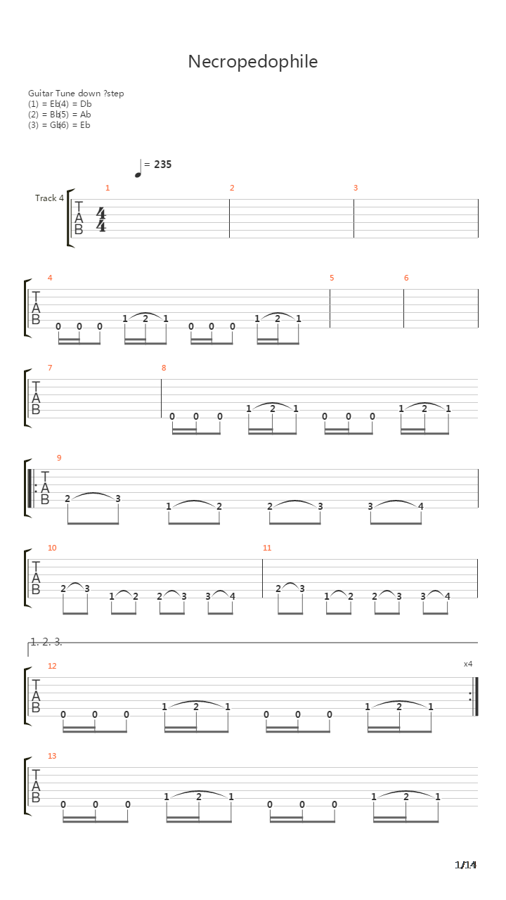 Necropedophile吉他谱